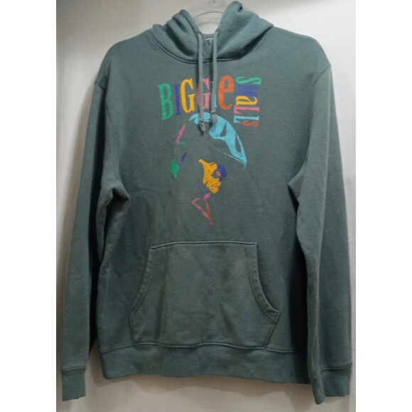 Notorious BIG Hoodie Men’s Large Green Graphic Hip Hop Rap Pullover Biggie EUC - Picture 1 of 8